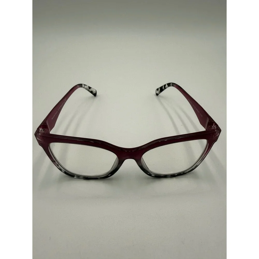 Martha Stewart Reading Glasses Womens OS Wine Red Excellent +3.00 CMX1105-D